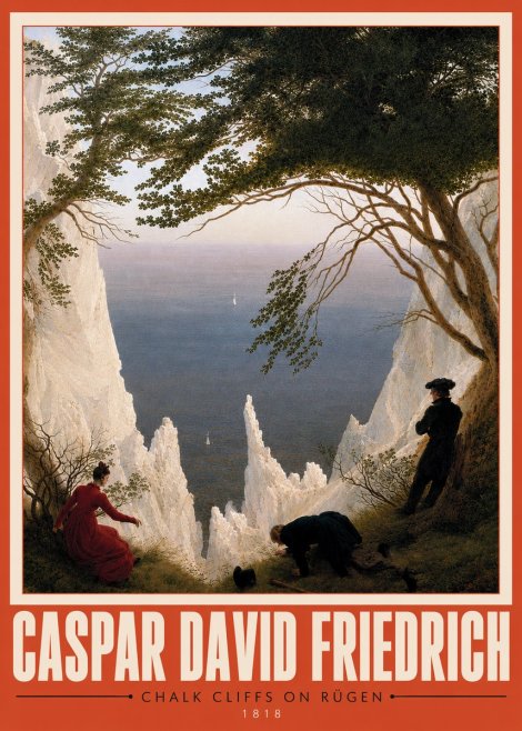 Caspar David Friedrich Chalk Cliffs on Rügen No4 - Juliste