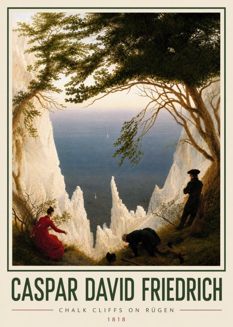 Caspar David Friedrich Chalk Cliffs on Rügen No5 - Juliste