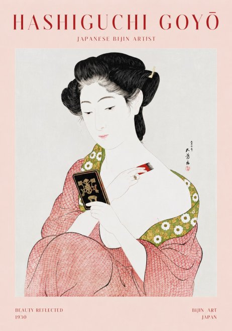 Hashiguchi Goyō Beauty Reflected No1 - Juliste