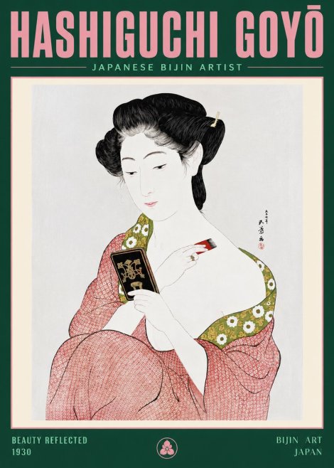 Hashiguchi Goyō Beauty Reflected No3 - Juliste