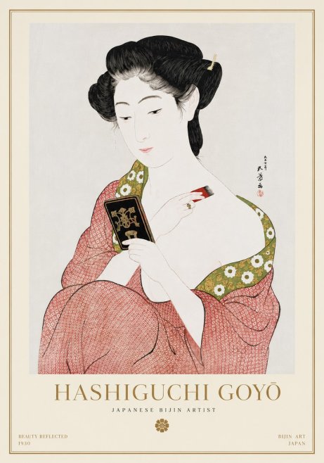 Hashiguchi Goyō Beauty Reflected No4 - Juliste