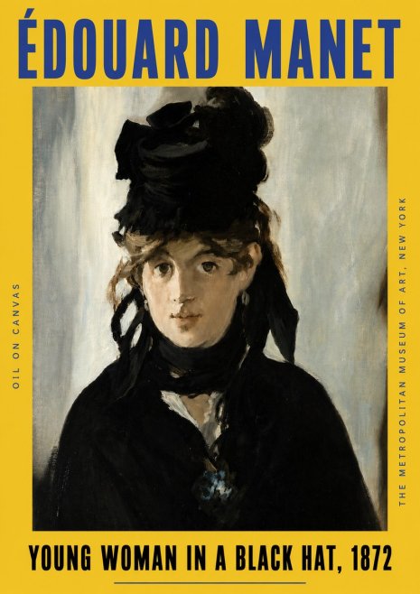 Édouard Manet Young Woman in a Black Hat, 1872 No4 - Juliste