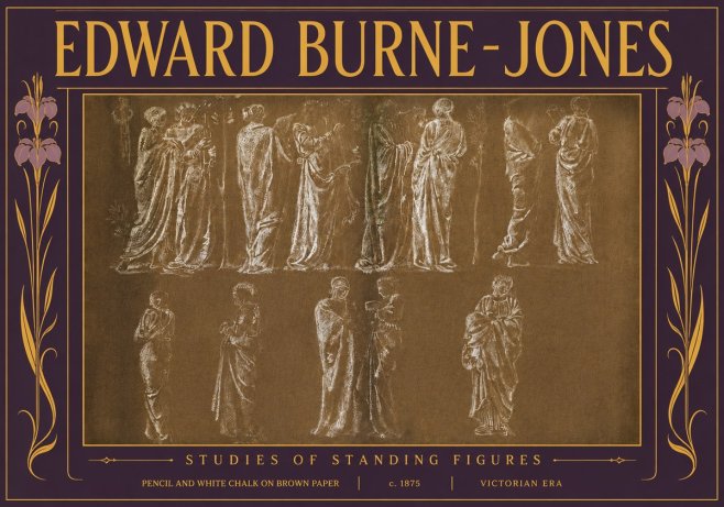 Edward Burne-Jones Studies of Standing Figures No5 - Juliste