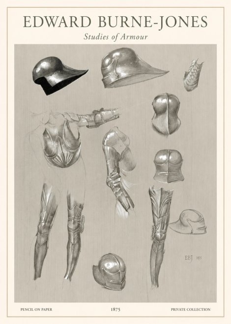 Edward Burne-Jones Studies of Armour No1 - Juliste