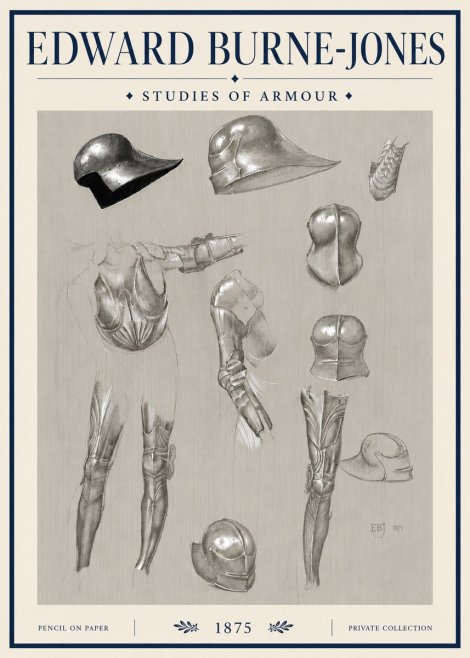Edward Burne-Jones Studies of Armour No4 - Juliste