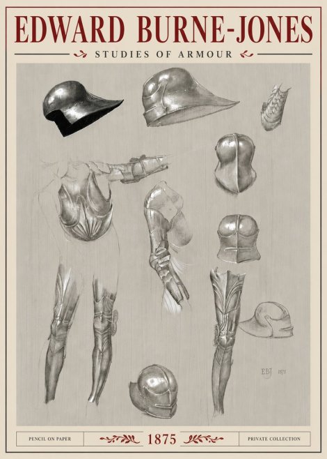 Edward Burne-Jones Studies of Armour No6 - Juliste