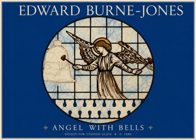 Edward Burne-Jones Angel with Bells (Study) No4 - Juliste