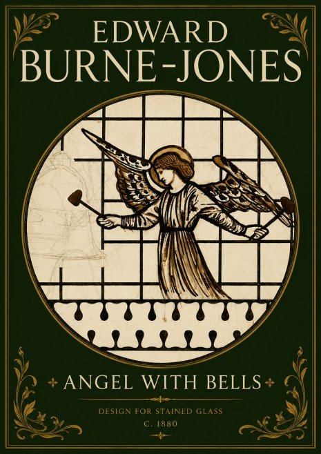 Edward Burne-Jones Angel with Bells (Study) No5 - Juliste