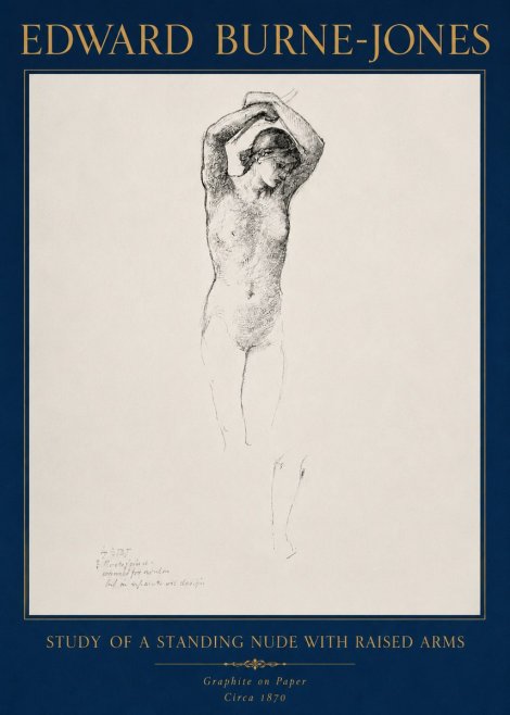 Edward Burne-Jones Standing Nude with Raised Arms (Study) No4 - Juliste
