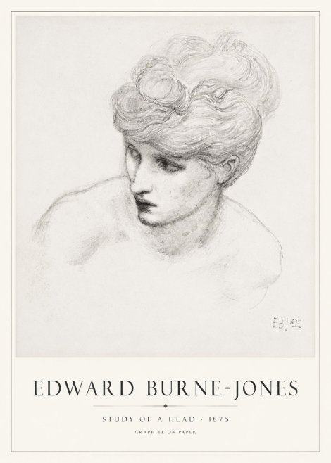 Edward Burne-Jones Study of a Head No1 - Juliste