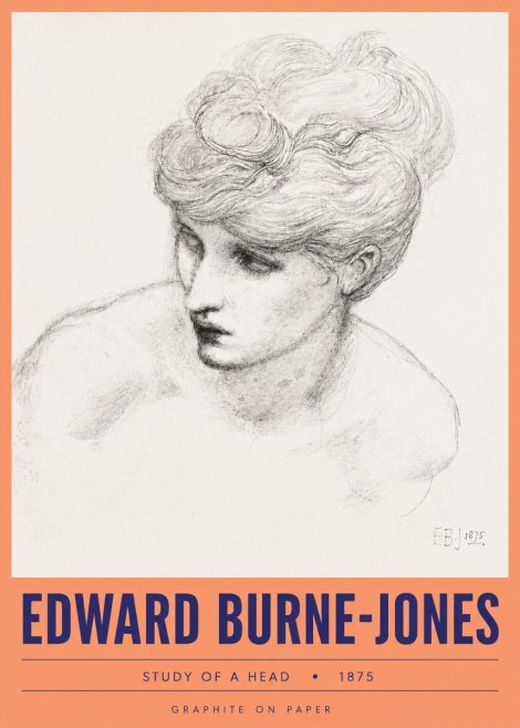 Edward Burne-Jones Study of a Head No3 - Juliste