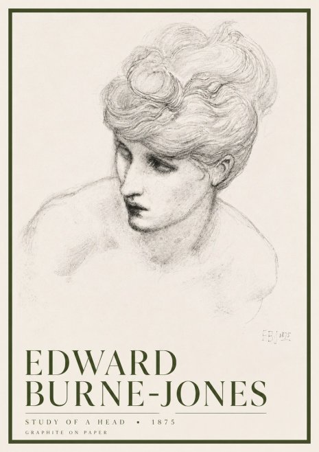 Edward Burne-Jones Study of a Head No6 - Juliste