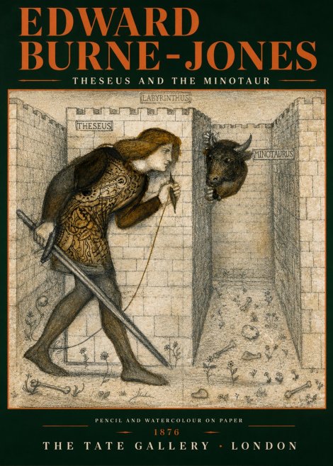 Edward Burne-Jones Theseus and the Minotaur No3 - Juliste