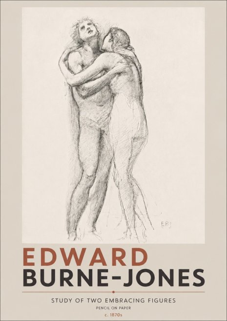 Edward Burne-Jones Study of Two Embracing Figures No4 - Juliste