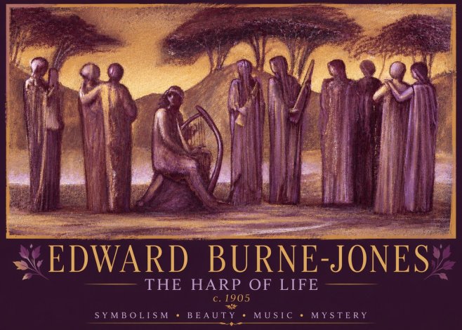 Edward Burne-Jones The Harp of Life No2 - Juliste