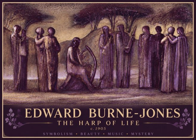 Edward Burne-Jones The Harp of Life No4 - Juliste