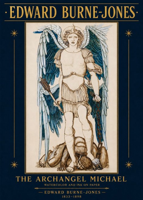 Edward Burne-Jones The Archangel Michael No2 - Juliste
