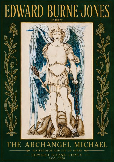 Edward Burne-Jones The Archangel Michael No4 - Juliste