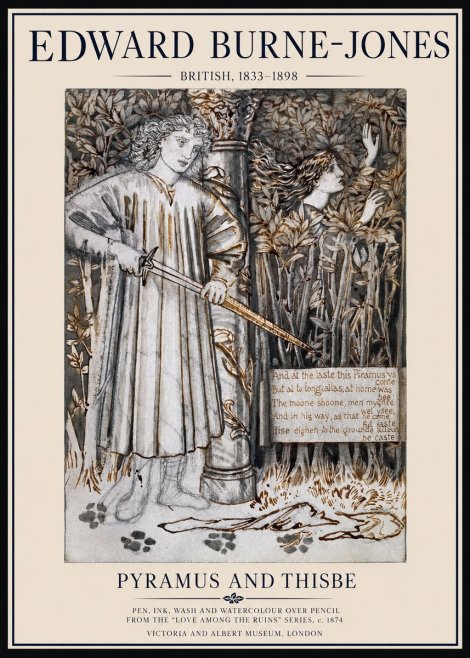 Edward Burne-Jones Pyramus and Thisbe No1 - Juliste