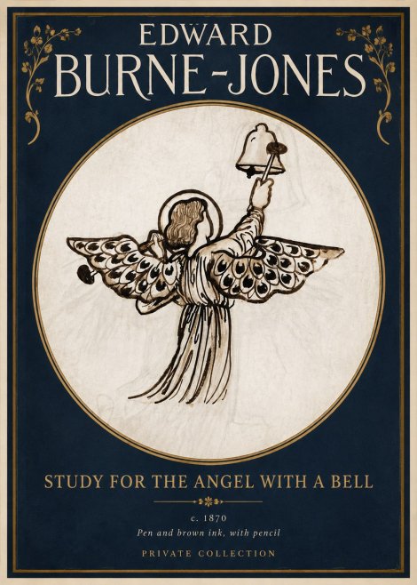 Edward Burne-Jones Study for the Angel with a Bell No2 - Juliste