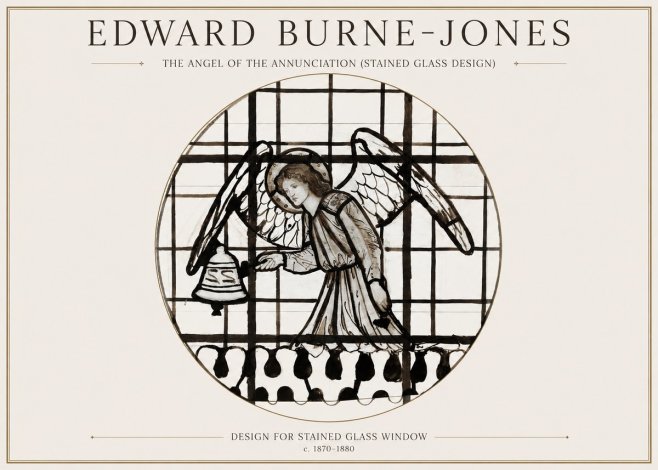 Edward Burne-Jones The Angel of the Annunciation (Stained Glass Design) No1 - Juliste