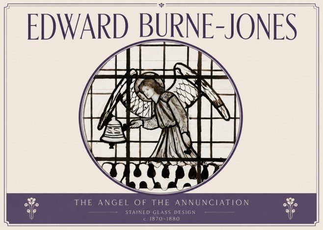 Edward Burne-Jones The Angel of the Annunciation (Stained Glass Design) No3 - Juliste