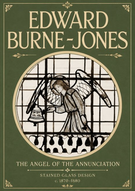 Edward Burne-Jones The Angel of the Annunciation (Stained Glass Design) No4 - Juliste