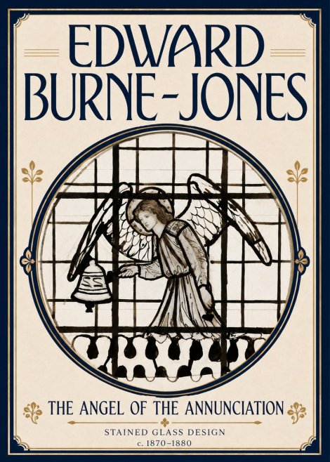 Edward Burne-Jones The Angel of the Annunciation (Stained Glass Design) No5 - Juliste