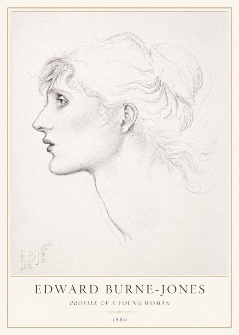 Edward Burne-Jones Profile of a Young Woman No1 - Juliste