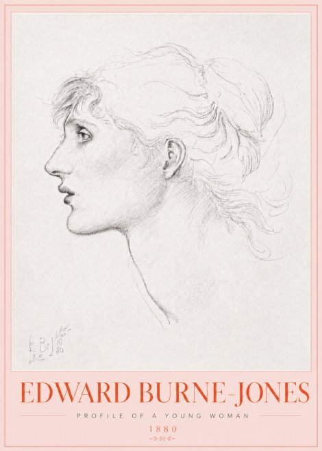 Edward Burne-Jones Profile of a Young Woman No3 - Juliste