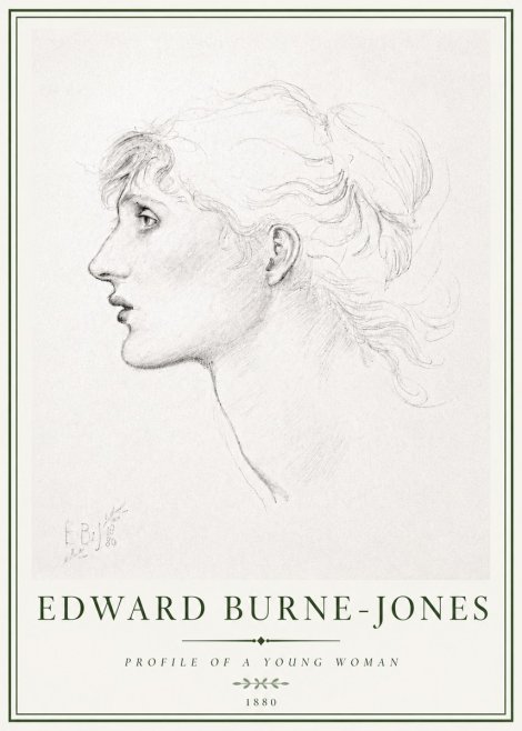 Edward Burne-Jones Profile of a Young Woman No4 - Juliste