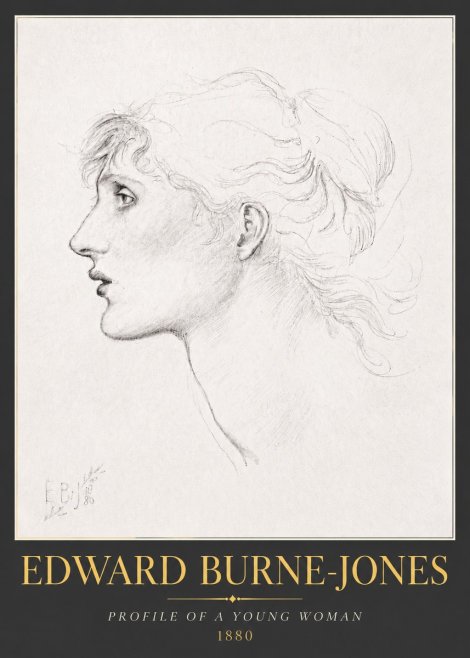Edward Burne-Jones Profile of a Young Woman No5 - Juliste