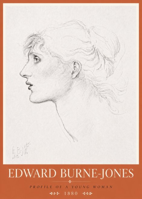 Edward Burne-Jones Profile of a Young Woman No6 - Juliste