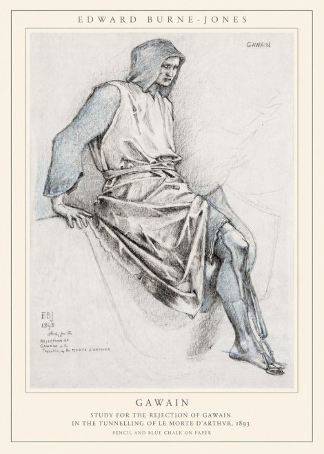 Edward Burne-Jones Gawain - Study for the Rejection of Gawain in the Tunnelling of Le Morte D'arthur, 1893 No1 - Juliste