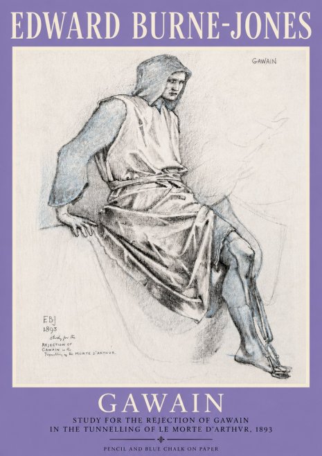 Edward Burne-Jones Gawain - Study for the Rejection of Gawain in the Tunnelling of Le Morte D'arthur, 1893 No4 - Juliste