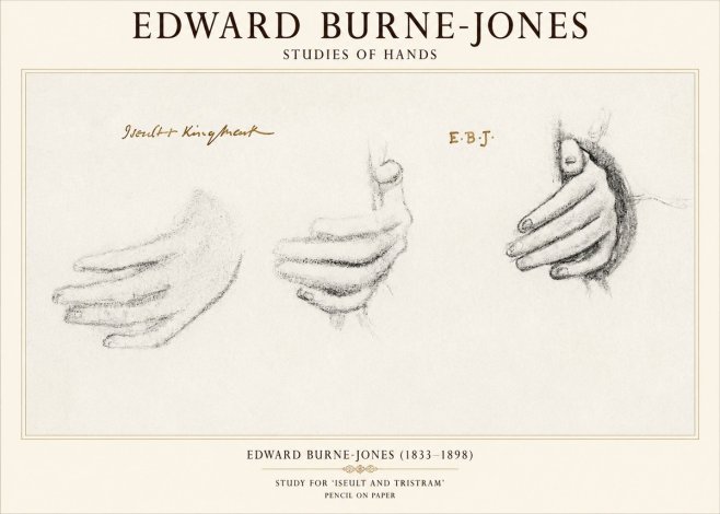 Edward Burne-Jones Study for 'Iseult and Tristram' No1 - Juliste