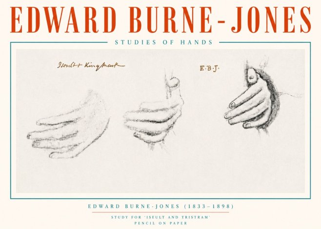 Edward Burne-Jones Study for 'Iseult and Tristram' No4 - Juliste