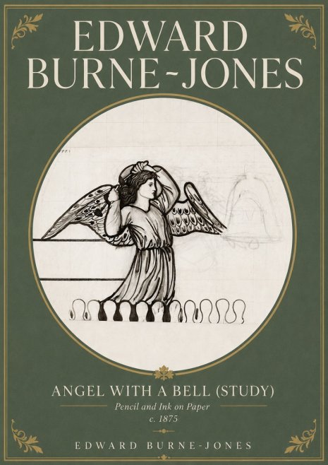 Edward Burne-Jones Angel with a Bell (Study) No4 - Juliste