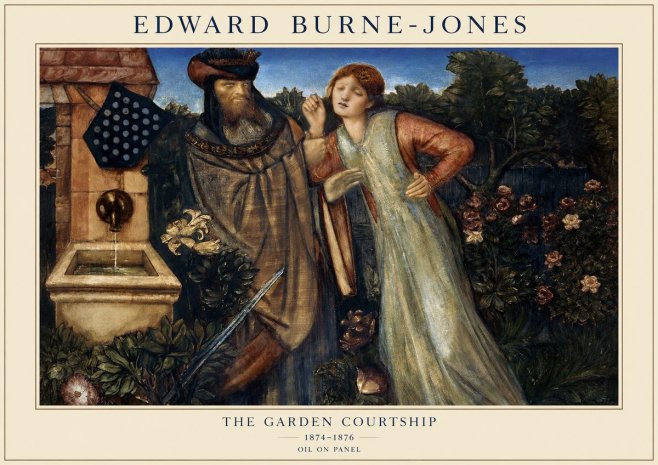 Edward Burne-Jones The Garden Courtship No1 - Juliste