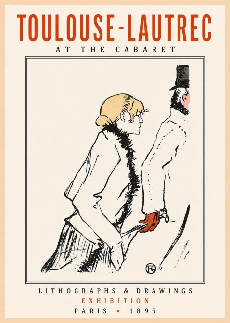 Toulouse-Lautrec At the Cabaret No5 - Juliste