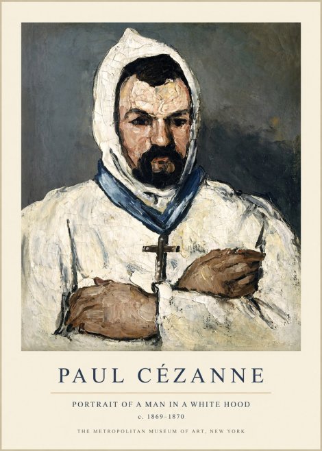 Paul Cézanne Portrait of a Man in a White Hood No1 - Juliste