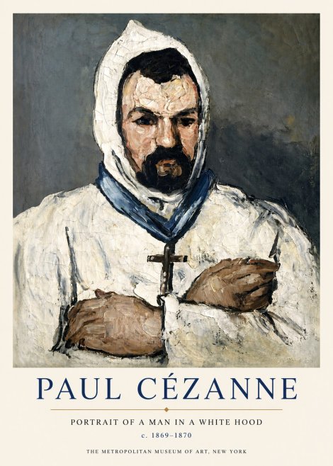 Paul Cézanne Portrait of a Man in a White Hood No3 - Juliste