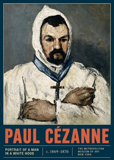 Paul Cézanne Portrait of a Man in a White Hood No4 - Juliste