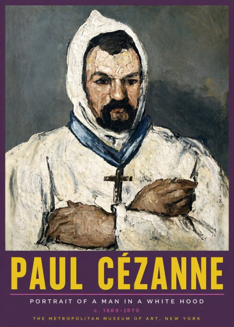 Paul Cézanne Portrait of a Man in a White Hood No5 - Juliste