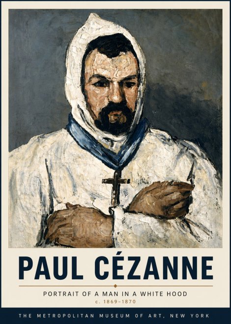 Paul Cézanne Portrait of a Man in a White Hood No6 - Juliste