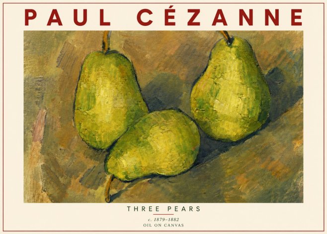 Paul Cézanne Three Pears No5 - Juliste