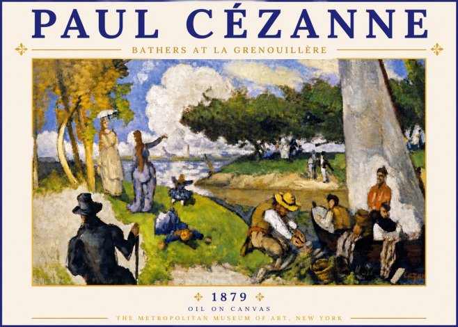 Paul Cézanne Bathers at La Grenouillère No6 - Juliste