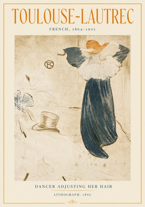 Toulouse-Lautrec Dancer Adjusting Her Hair No4 - Juliste