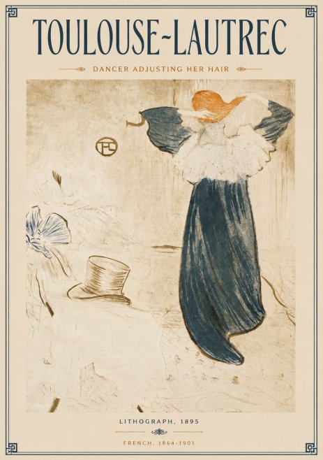 Toulouse-Lautrec Dancer Adjusting Her Hair No5 - Juliste