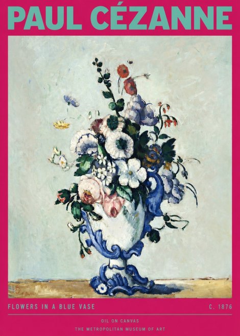 Paul Cézanne Flowers in a Blue Vase No2 - Juliste
